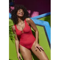 maillot bain 1 pièce sans armatures bask in bliss rouge poppy 